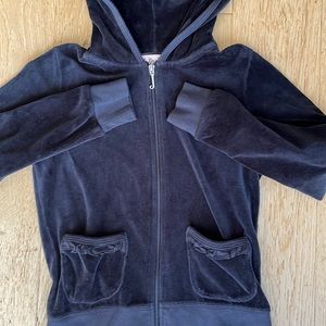 Juicy Couture Velour Hoodie With Ruffle Pockets sz 10